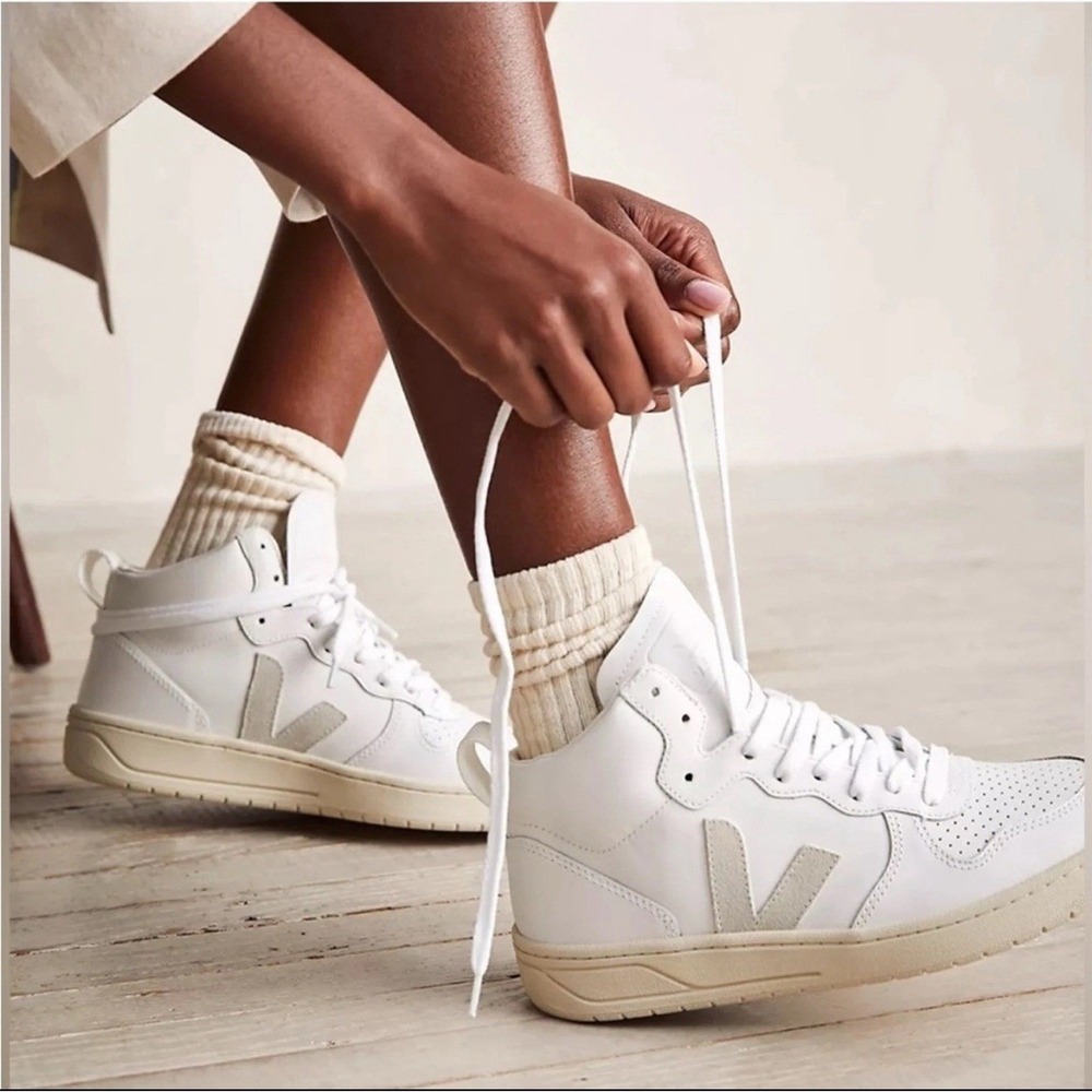 VEJA High Top V-15 Leather Women's Trainers Sneaker Extra White Size EU 37 US 6
